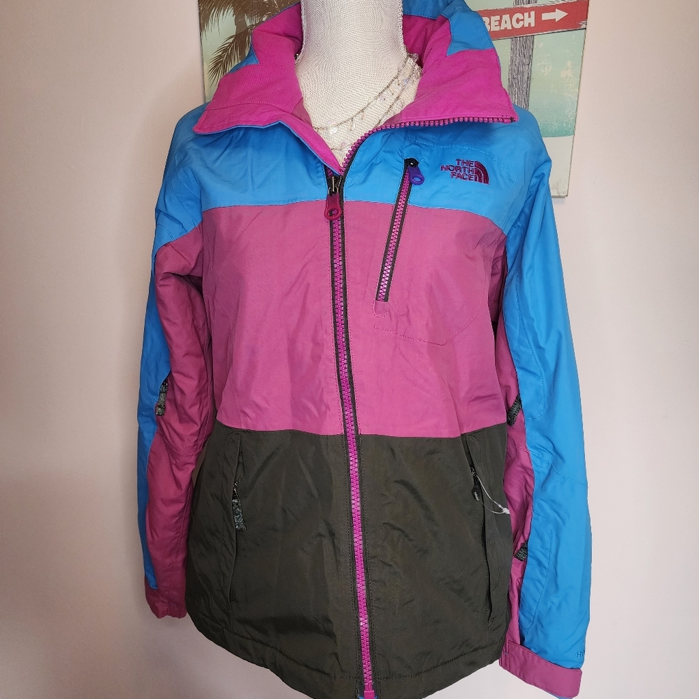 North Face NWOT snow ski jacket pink blue M